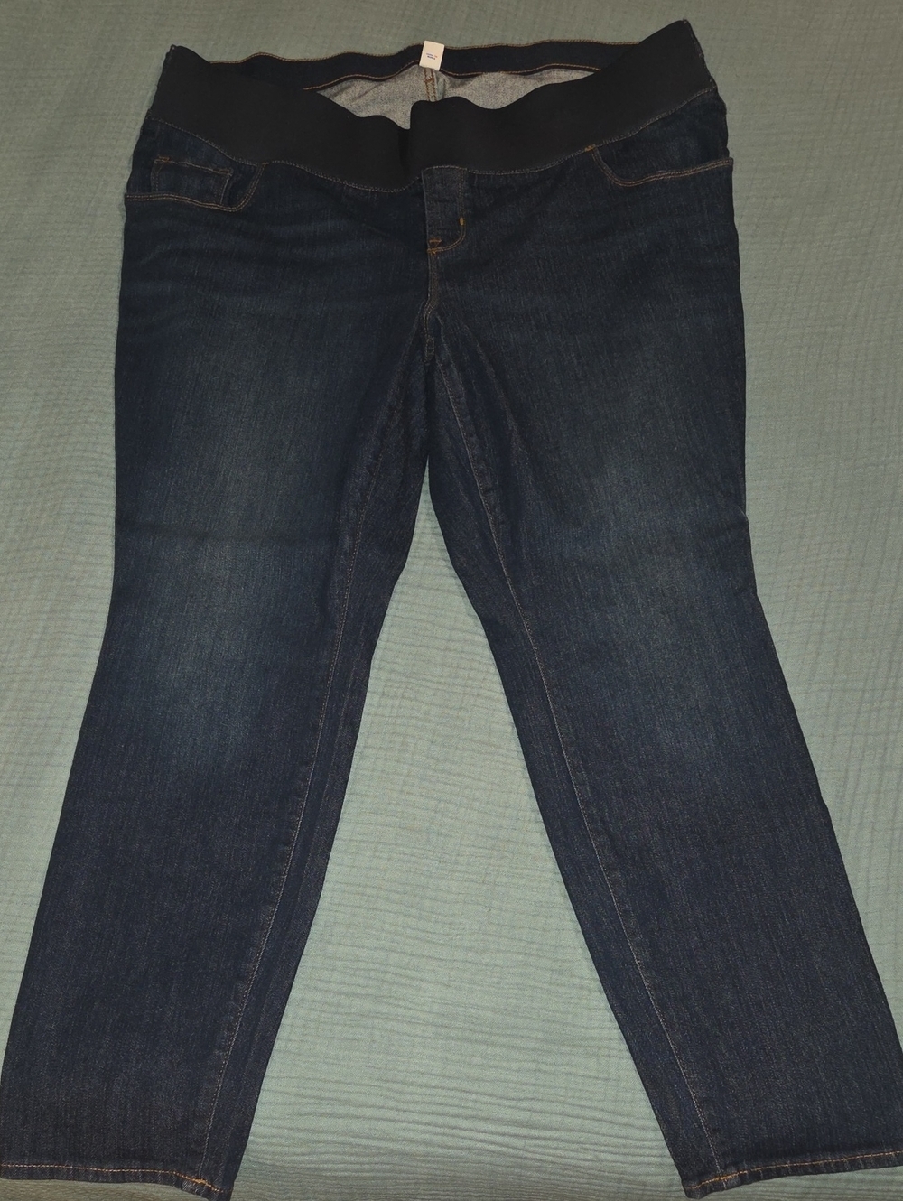 Old Navy Dark Blue Maternity Jeggings with Black Waistband